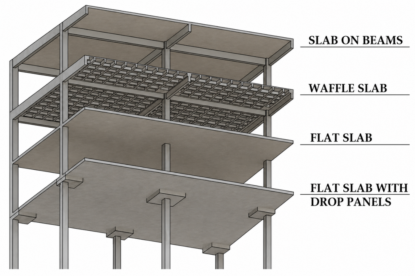 Exploded view of floor systems Exploded view of floor systems