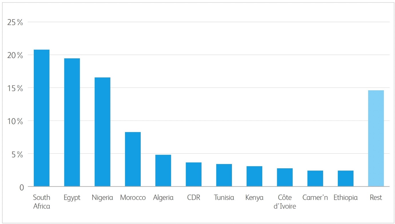 Bar chart showing importance of an African single market 